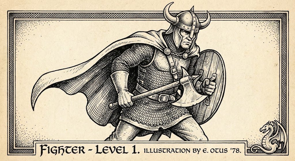 遊戲素材 - 復古黑白 RPG 規則書插畫 - AI图片模板