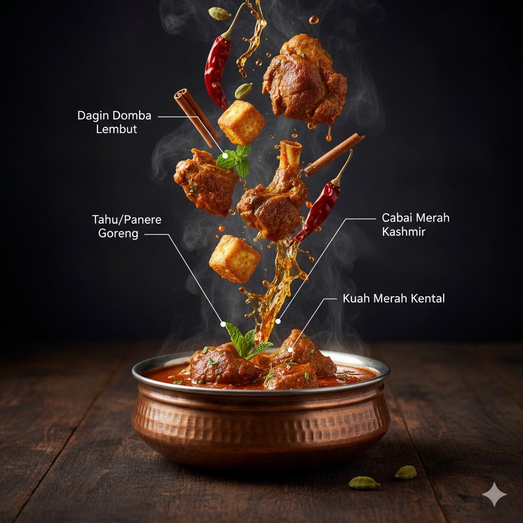 資訊圖表 / 教育視覺化內容 - 超逼真克什米爾瓦茲旺(Kashmiri Wazwan)資訊圖表提示 - AI图片模板示例